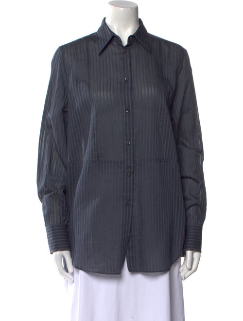 Brunello Cucinelli Long Sleeve Button-Up Top