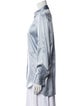 Brunello Cucinelli Satin Long Sleeve Button-Up Top