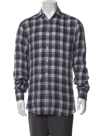 Brunello Cucinelli Plaid Print Long Sleeve Shirt