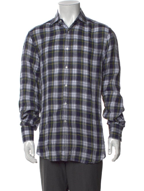 Brunello Cucinelli Plaid Print Long Sleeve Shirt