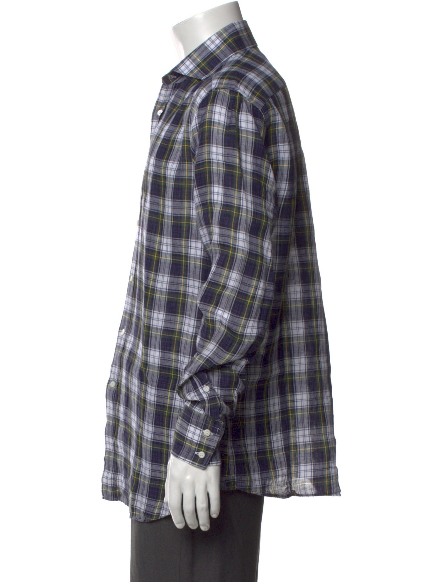 Brunello Cucinelli Plaid Print Long Sleeve Shirt