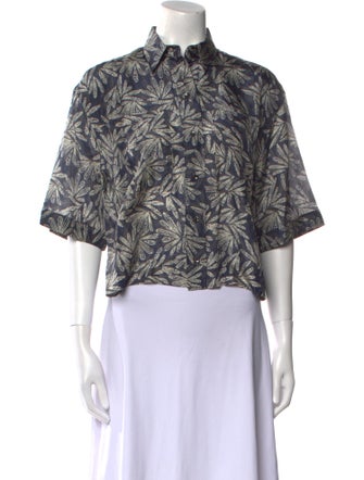Brunello Cucinelli Silk Printed Crop Top