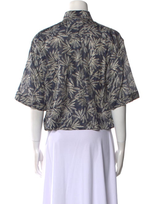 Brunello Cucinelli Silk Printed Crop Top