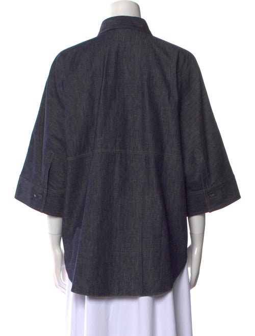 Brunello Cucinelli Three-Quarter Sleeve Button-Up Top