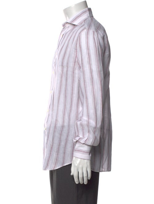 Brunello Cucinelli Linen Striped Dress Shirt