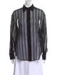 Brunello Cucinelli Silk Striped Button-Up Top