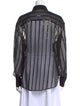 Brunello Cucinelli Silk Striped Button-Up Top