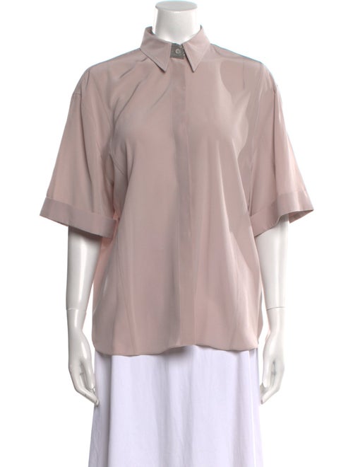 Brunello Cucinelli Silk Short Sleeve Blouse