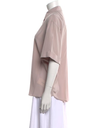 Brunello Cucinelli Silk Short Sleeve Blouse