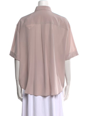 Brunello Cucinelli Silk Short Sleeve Blouse