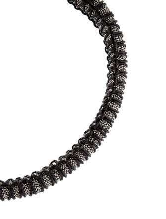 Brunello Cucinelli Leather Braided Tubular Monili Collar Necklace