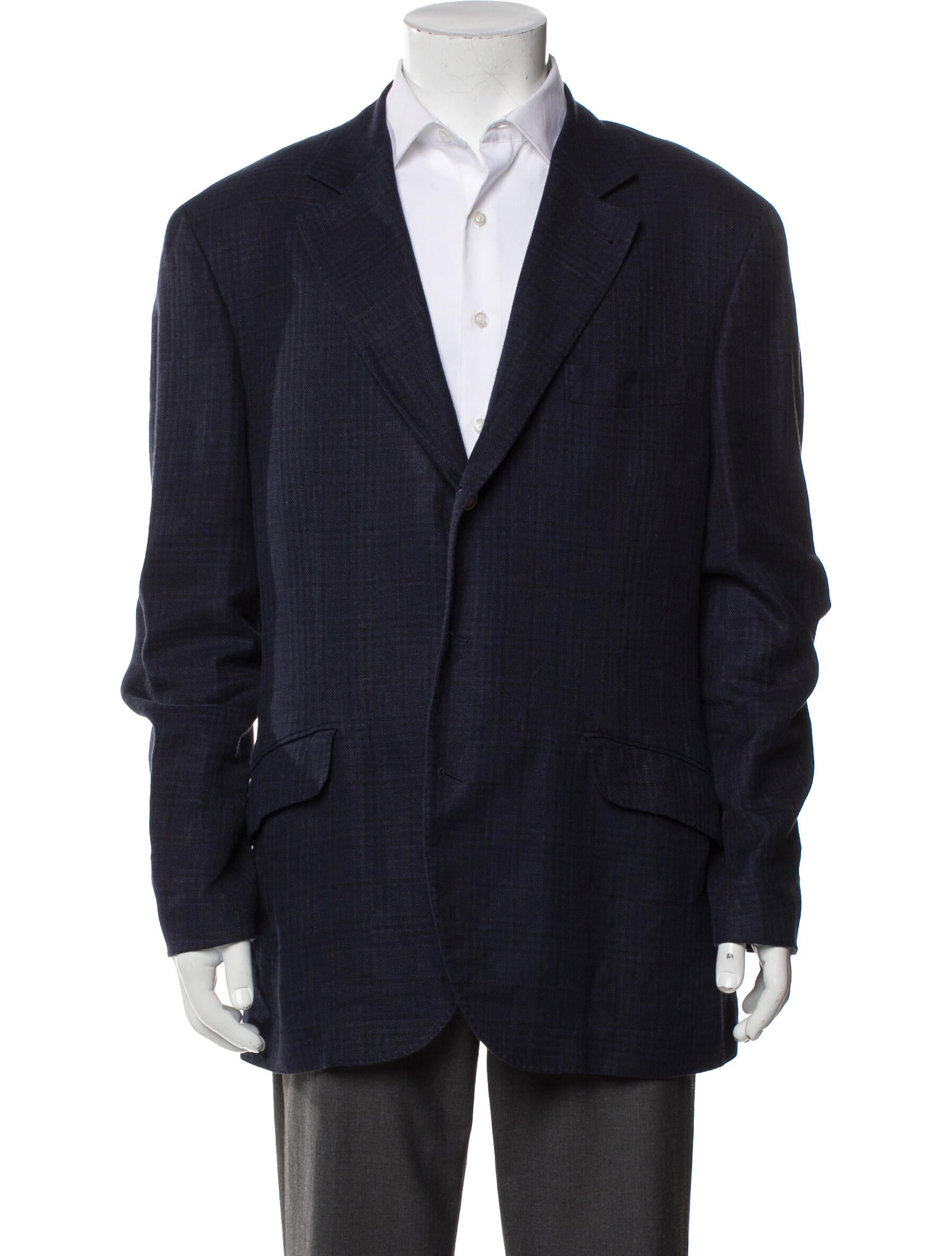 Brunello Cucinelli Linen Plaid Print Blazer