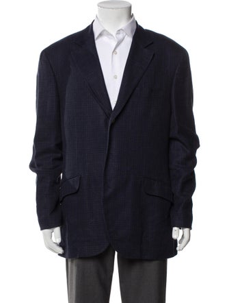 Brunello Cucinelli Linen Plaid Print Blazer