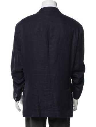 Brunello Cucinelli Linen Plaid Print Blazer