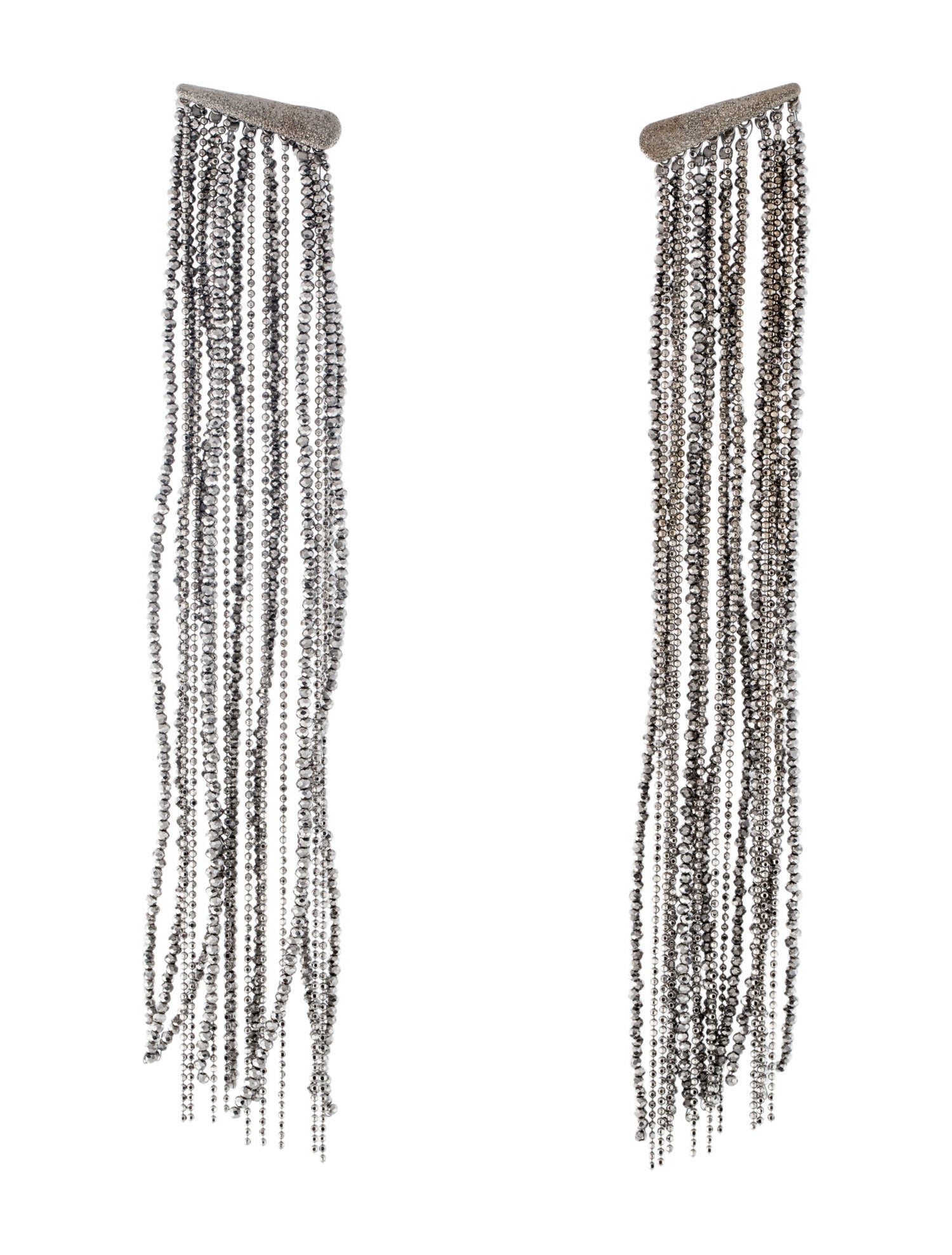 Brunello Cucinelli Beaded Fringe Drop Earrings