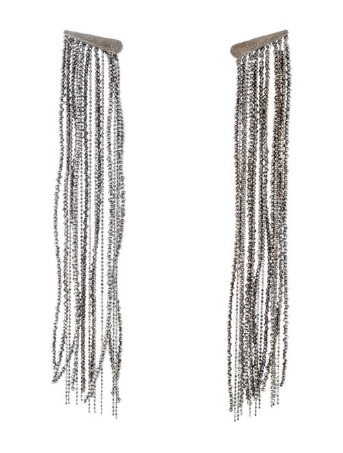 Brunello Cucinelli Beaded Fringe Drop Earrings