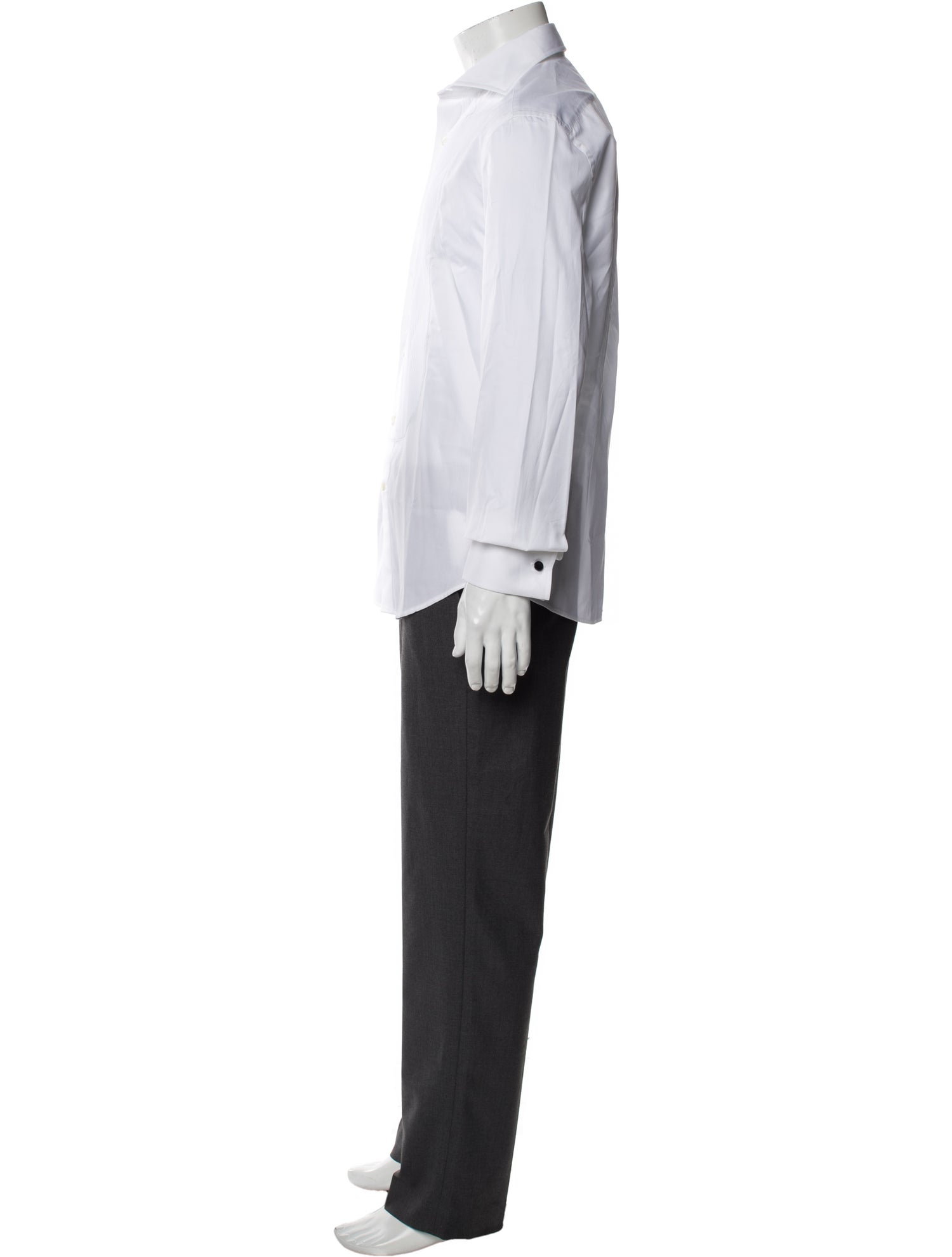 Brunello Cucinelli Striped Long Sleeve Tuxedo Shirt