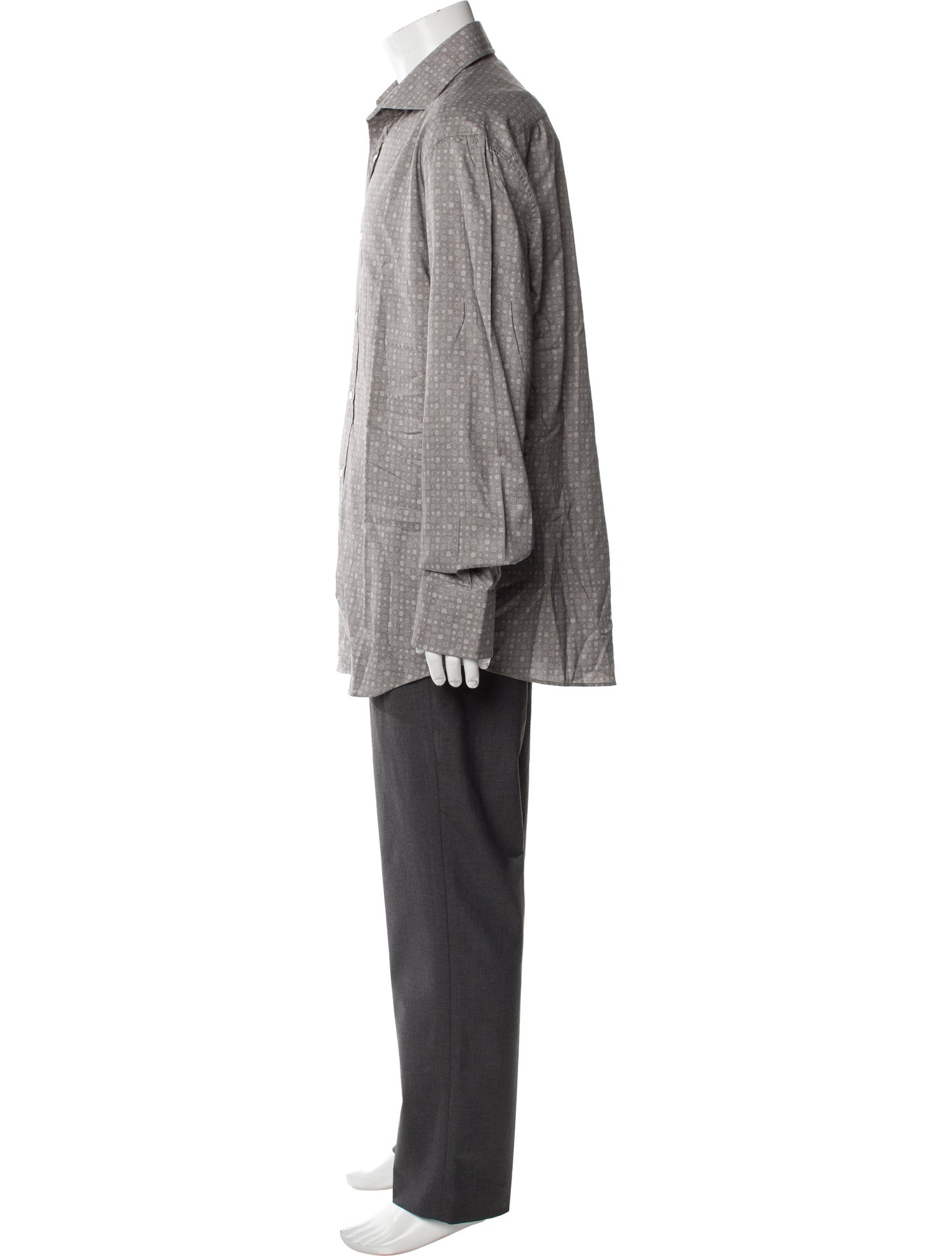 Brunello Cucinelli Polka Dot Print Long Sleeve Shirt