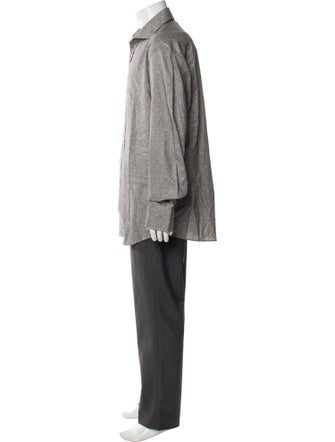 Brunello Cucinelli Polka Dot Print Long Sleeve Shirt