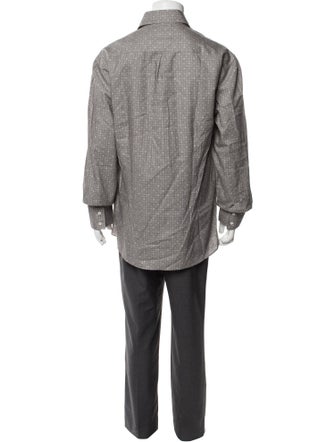 Brunello Cucinelli Polka Dot Print Long Sleeve Shirt