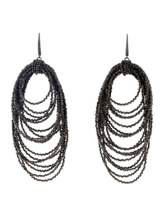 Brunello Cucinelli Beaded Tiered Monili Drop Earrings