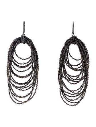 Brunello Cucinelli Beaded Tiered Monili Drop Earrings