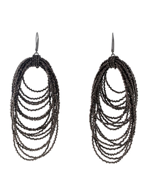 Brunello Cucinelli Beaded Tiered Monili Drop Earrings