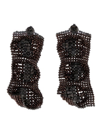 Brunello Cucinelli Two-Tone Sculptured Drop Earrings