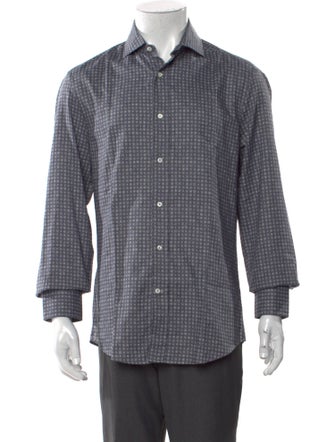 Brunello Cucinelli Polka Dot Print Long Sleeve Dress Shirt
