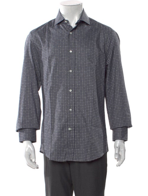 Brunello Cucinelli Polka Dot Print Long Sleeve Dress Shirt