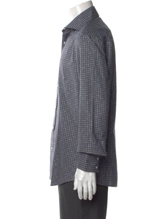 Brunello Cucinelli Polka Dot Print Long Sleeve Dress Shirt