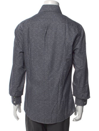 Brunello Cucinelli Polka Dot Print Long Sleeve Dress Shirt