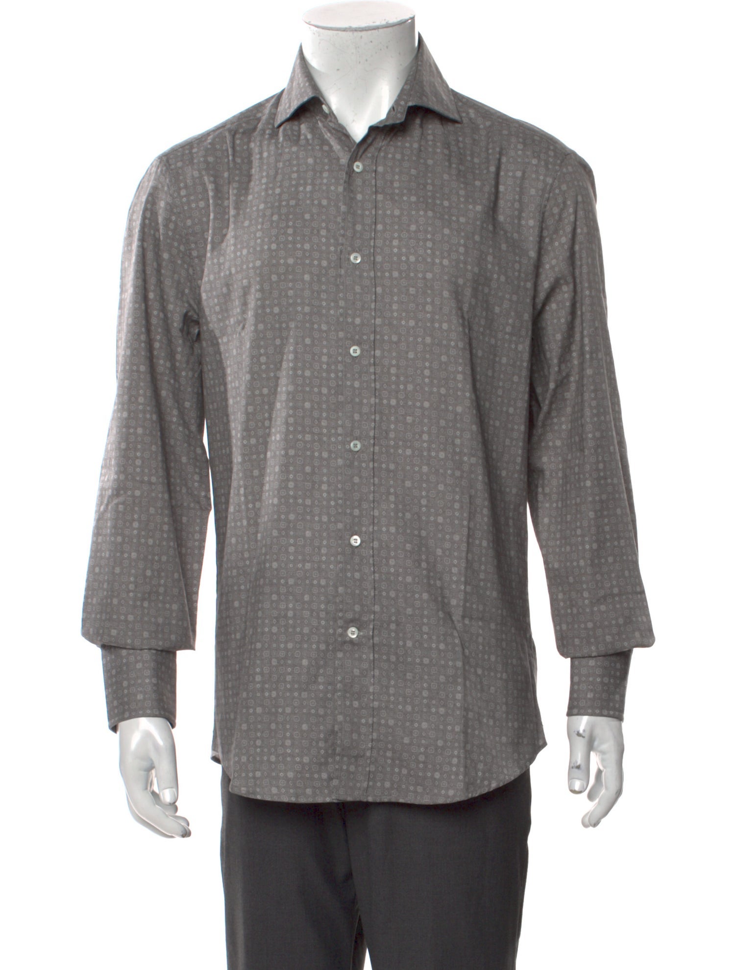 Brunello Cucinelli Printed Long Sleeve Dress Shirt