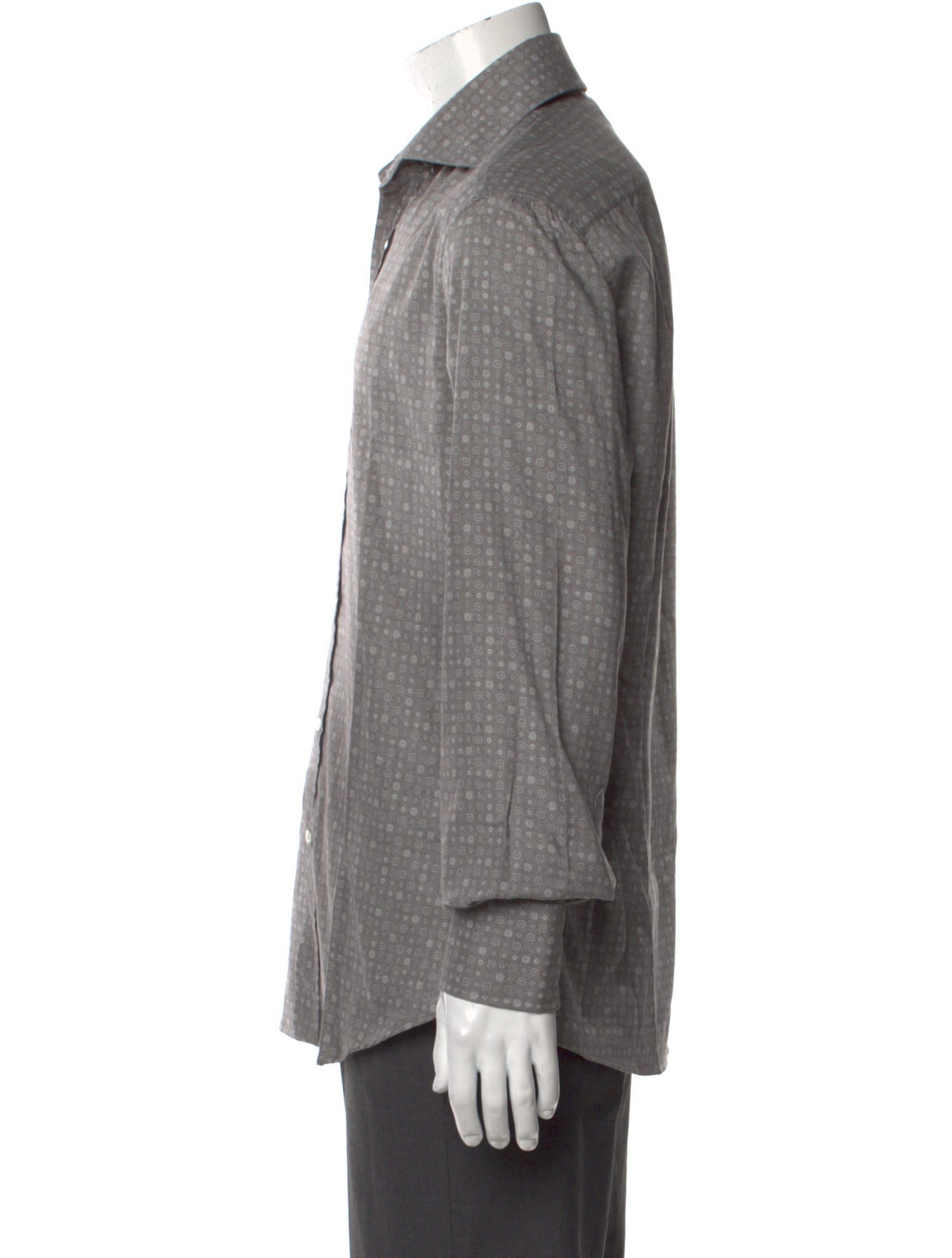 Brunello Cucinelli Printed Long Sleeve Dress Shirt