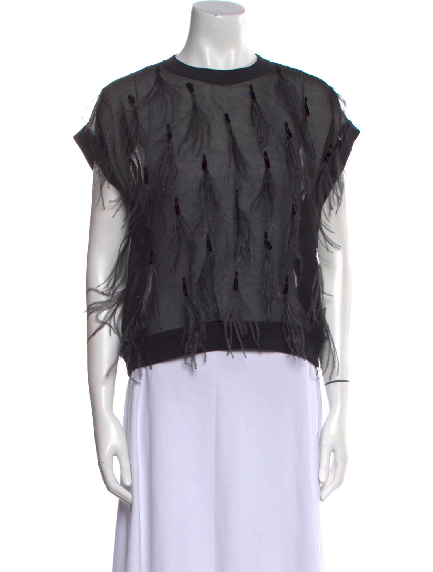 Brunello Cucinelli Silk Crew Neck Top