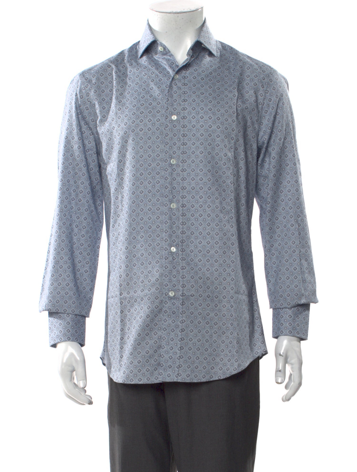 Brunello Cucinelli Printed Long Sleeve Dress Shirt