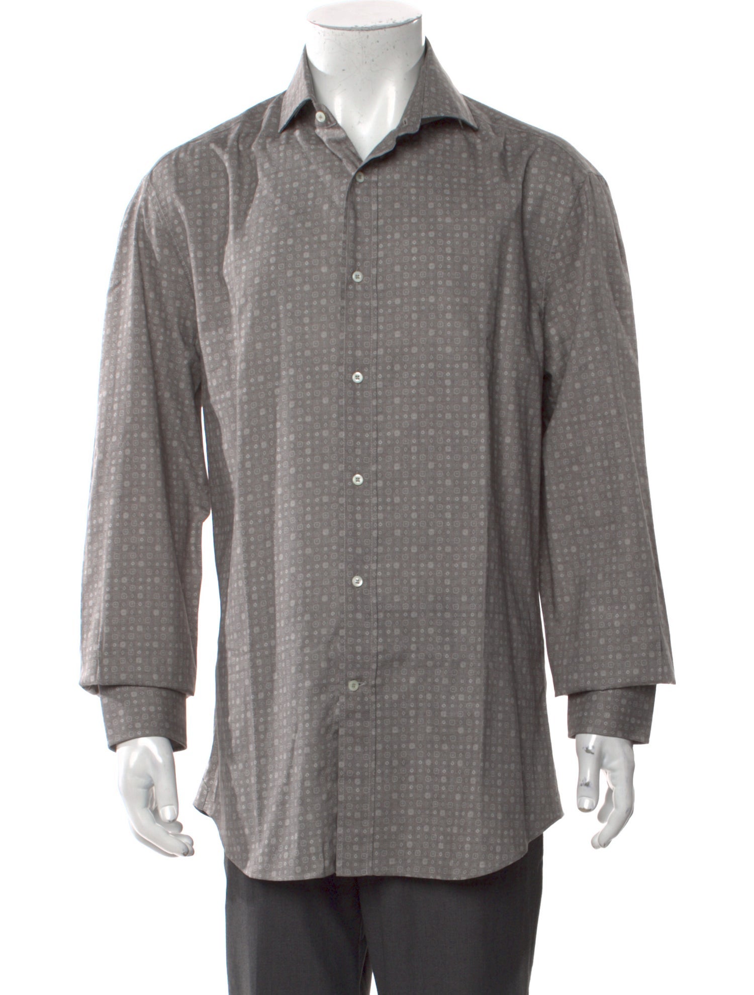 Brunello Cucinelli Printed Long Sleeve Dress Shirt