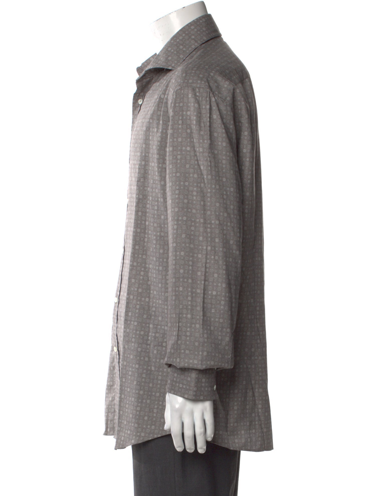 Brunello Cucinelli Printed Long Sleeve Dress Shirt