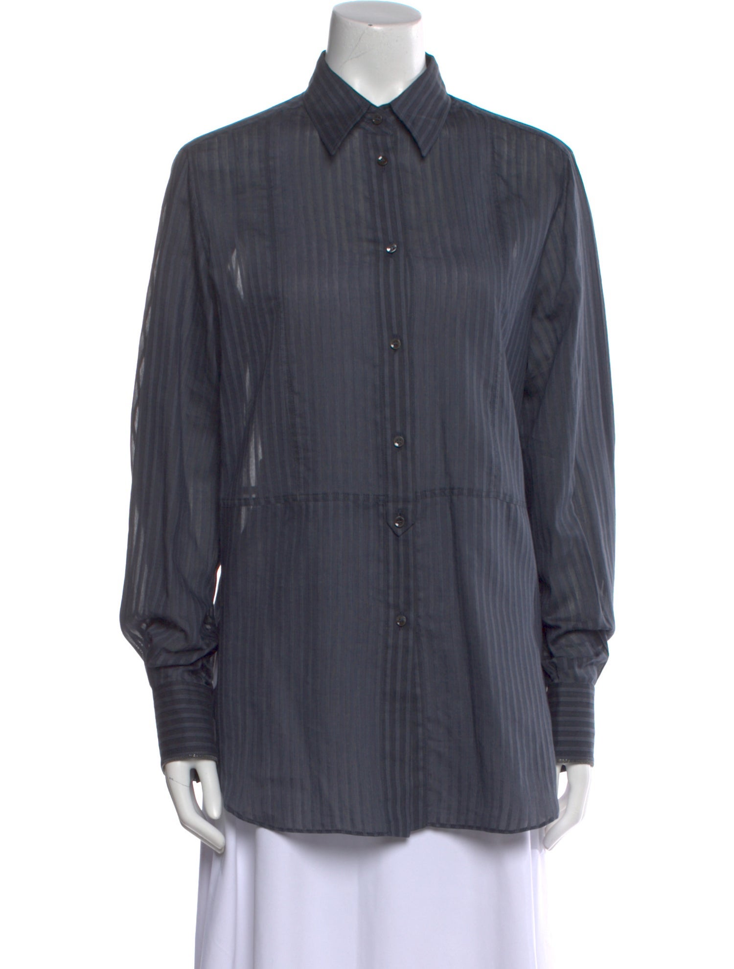 Brunello Cucinelli Long Sleeve Button-Up Top w/ Tags
