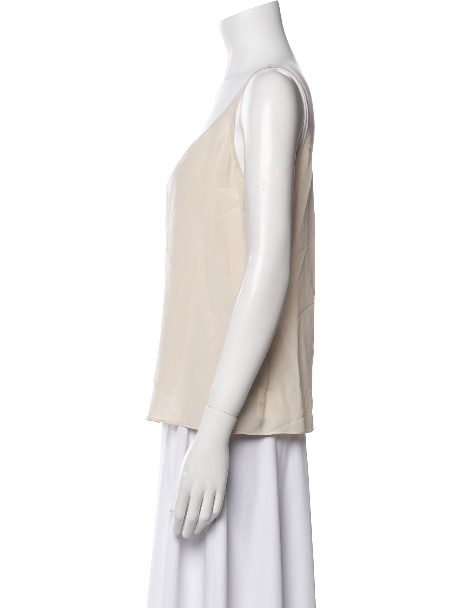 Brunello Cucinelli Silk Scoop Neck Top