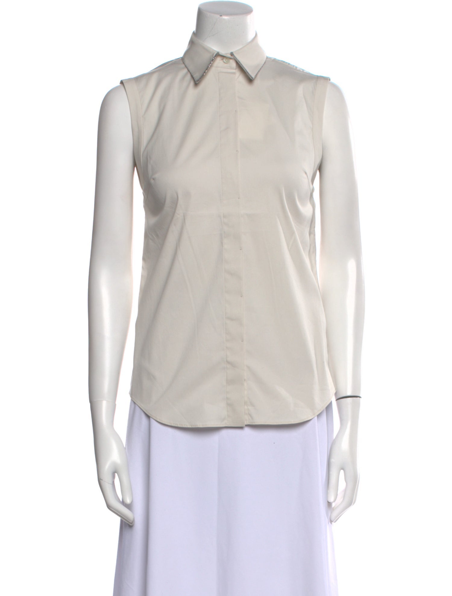 Brunello Cucinelli Sleeveless Button-Up Top w/ Tags