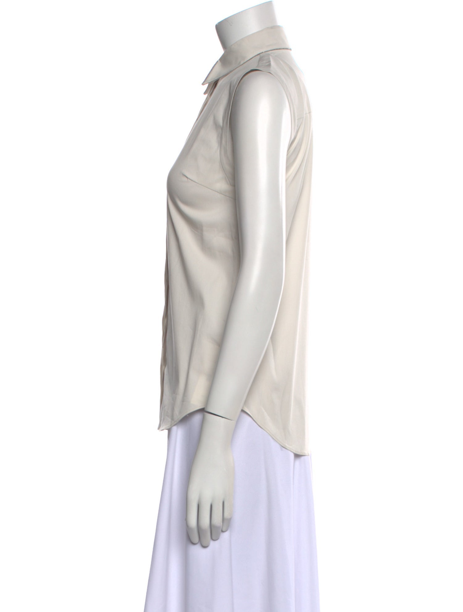 Brunello Cucinelli Sleeveless Button-Up Top w/ Tags