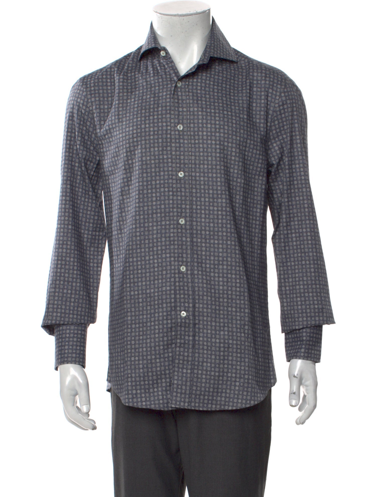 Brunello Cucinelli Printed Long Sleeve Dress Shirt