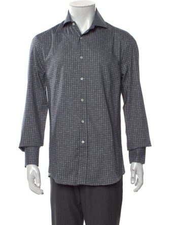 Brunello Cucinelli Printed Long Sleeve Dress Shirt