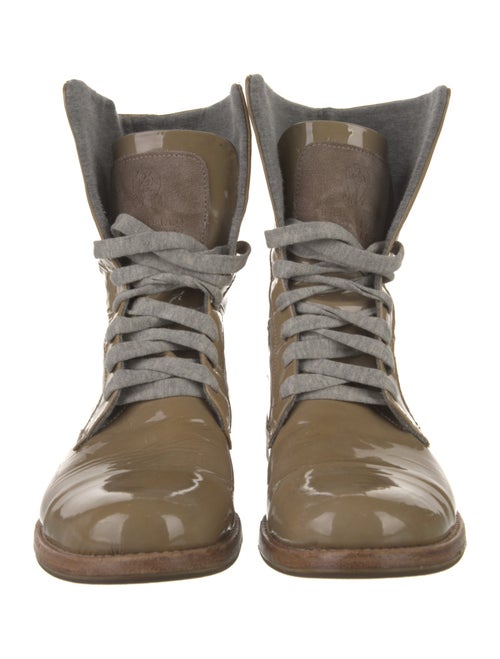 Brunello Cucinelli Patent Leather Combat Boots