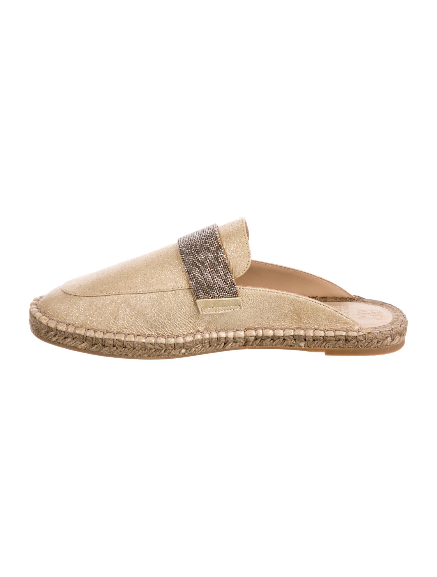 Brunello Cucinelli Monili Leather Espadrilles