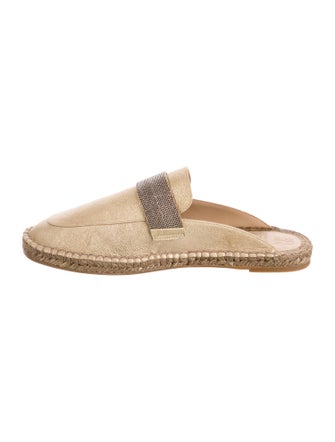 Brunello Cucinelli Monili Leather Espadrilles