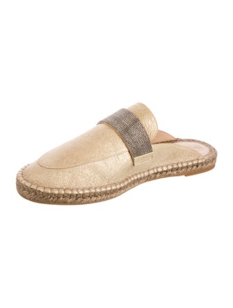 Brunello Cucinelli Monili Leather Espadrilles