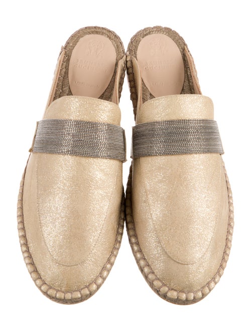 Brunello Cucinelli Monili Leather Espadrilles