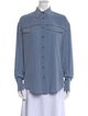 Brunello Cucinelli Silk Long Sleeve Button-Up Top